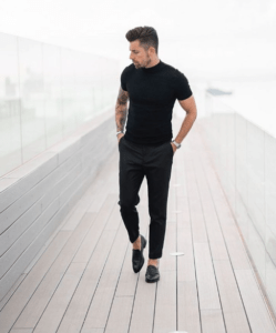 Black Pant Combination with Black T-Shirt