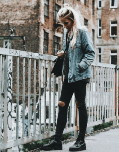 Denim Jacket And Doc Martens With Boyfriend Jeans