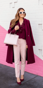 Maroon Shirt With Pink Pants women 