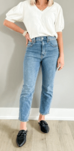 Mules with straight leg jeans