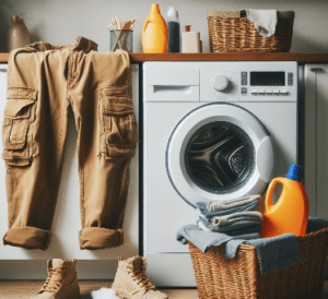 cargo pants on washing machine